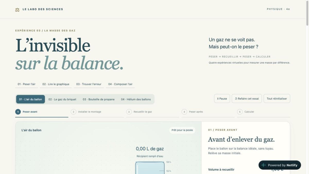 Capture réelle de l’animation : L’invisible sur la balance