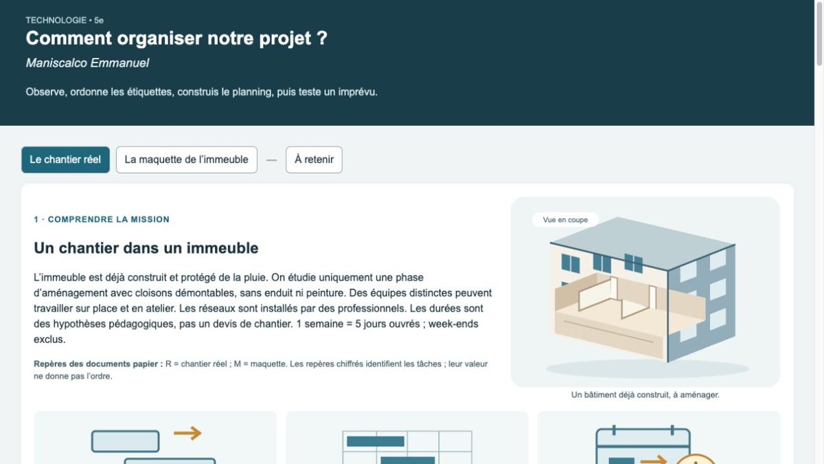 Capture réelle de l’animation : Organiser un projet